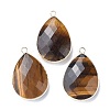 Faceted Natural Gemstone Pendants G-M356-A-LG-2