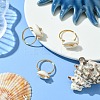 Natural Shiva Eye Shell Finger Rings RJEW-TA00166-1