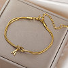304 Stainless Steel Initial Charm Bracelets FS-WGD8E41-08-1