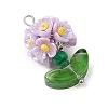 Glass Seed Beaded Flower Pendants X1-PALLOY-MZ00521-04-3