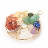 Natural Gmestone Copper Wire Big Pendants PALLOY-JF01434-02-2