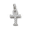 304 Stainless Steel Micro Pave Cubic Zirconia Pendants STAS-Z107-08P-03-1
