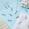 48Pcs 6 Styles Alloy Pave Clear Cubic Zirconia European Dangle Charms PALLOY-FI00002-5