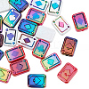 24Pcs 3 Colors UV Plating Rainbow Iridescent Acrylic Enamel Beads SACR-PA0001-02A-1