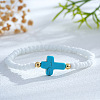 Bohemian White Glass Seed Beaded Bracelets ME2104-5-1