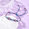 Flower Glass Seed Beaded Braided Bead Bracelets for Women Frineds BJEW-F493-10B-1