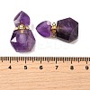 Natural Amethyst Perfume Bottle Pendants G-L623-12G-03-3