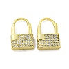 Brass Micro Pave Cubic Zirconia Hoop Earring EJEW-C088-20G-01-1
