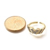 Brass Micro Pave Clear Cubic Zirconia Cuff Rings RJEW-U035-08GP-5