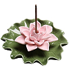 Lotus Leaf & Lotus Flower Porcelain Incense Burners DJEW-CN0001-38C-1