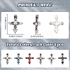 36Pcs 6 Styles Cross Alloy Rhinestone Cabochons MRMJ-CP0001-30B-2