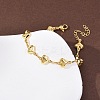 Brass Link Chain Bracelets for Women BJEW-C140-05G-3