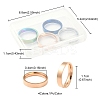 4Pcs 4 Colors 201 Stainless Steel Plain Band Finger Rings Set for Women RJEW-YW0001-03-4