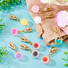 9Pcs 9 Colors Round Alloy & Resin Zipper Sliders HJEW-TAC0077-7