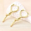 Brass Stick Hoop Earrings EJEW-Z121-12G-2