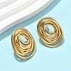 304 Stainless Steel Oval Pendant Necklaces & Stud Earrings Sets for Women SJEW-B020-01G-3