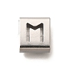 Letter Style 304 Stainless Steel Square Slide Charms STAS-L132-22M-1