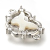 Brass Clear Cubic Zirconia Heart Links KK-K388-83P-2