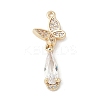Brass Micro Pave Cubic Zirconia Pendants KK-M326-04G-1