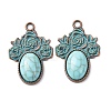 Alloy with Synthetic Turquoise Pendants FIND-B055-01B-1
