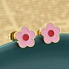 304 Stainless Steel Enamel Stud Earrings STAS-E502-01G-02-1