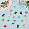 42Pcs 21 Styles Graduation Season Alloy Enamel Pendants ENAM-WR0001-10-4