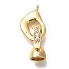 Brass Micro Pave Clear Cubic Zirconia Fold Over Clasps KK-K389-113G-1