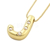 Brass & Plastic Pearl Letter Pendant Box Chain Necklaces for Women LS-NJEW-U017-01G-10-2