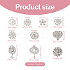 10Pcs 10 Styles Flower & Heart & Teardrop Crystal Rhinestone Brooches Set JEWB-BY0001-04-3