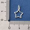 925 Sterling Silver Star Outline Charms STER-G043-02A-S-3