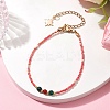 Dyed Natural Agate & Glass Seed Beaded Bracelets BJEW-MZ00047-03-4