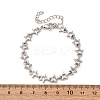 Brass Micro Pave Clear Cubic Zirconia Link Bracelets for Women BJEW-D342-01P-5