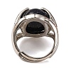 Oval Synthetic Blue Goldstone Finger Ring G-Q184-06H-P-3