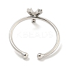 Rack Plating Brass Open Cuff Rings for Women RJEW-F162-02P-Y-3