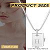 1Pc Stainless Steel Letter Rectangle Pendant Necklaces NJEW-LP0001-34H-P-2