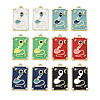 Rack Plating Alloy Enamel Pendants ENAM-T015-003-NR-1