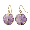 Flower Natural Mixed Stone Dangle Earrings EJEW-G456-01G-6
