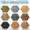 10080Pcs 9 Colors Baking Paint Glass Seed Beads SEED-YW0002-48-3