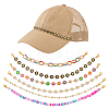 Flower 304 Stainless Steel Enamel & Disc Polymer Clay Link Baseball Cap Chain AJEW-WR00001-1