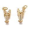 Brass Micro Pave Clear Cubic Zirconia Pendants ZIRC-B002-49-3