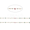 Colorful Faceted Triangle Glass & Cube Beaded Link Chains CHS-G028-17G-2
