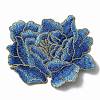 Peony Polyester Embroidery Sew on Clothing Patches PATC-WH0008-02B-1