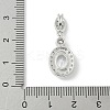 Oval Brass Micro Pave Cubic Zirconia Pendants KK-M326-15P-3