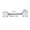 304 Stainless Steel Pave Opalite Half Round Nipple Barbells WG71F42-01-1