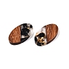 Transparent Resin and Walnut Wood Pendants RESI-T057-03A-2