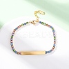 304 Stainless Steel Rhinestone Cup Chain Bracelets BJEW-G753-02G-01-2
