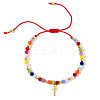 Bohemian Style Glass Braided Bead Bracelets for Women WV4296-13-1