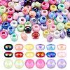 150Pcs 5 Styles UV Plating Rainbow Iridescent Acrylic European Beads MACR-TA0001-74-1
