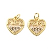 Mother's Day Brass Micro Pave Cubic Zirconia Pendants KK-C092-24I-G-1