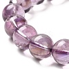 Natural Amethyst Round Beaded Stretch Bracelet BJEW-B071-01C-2